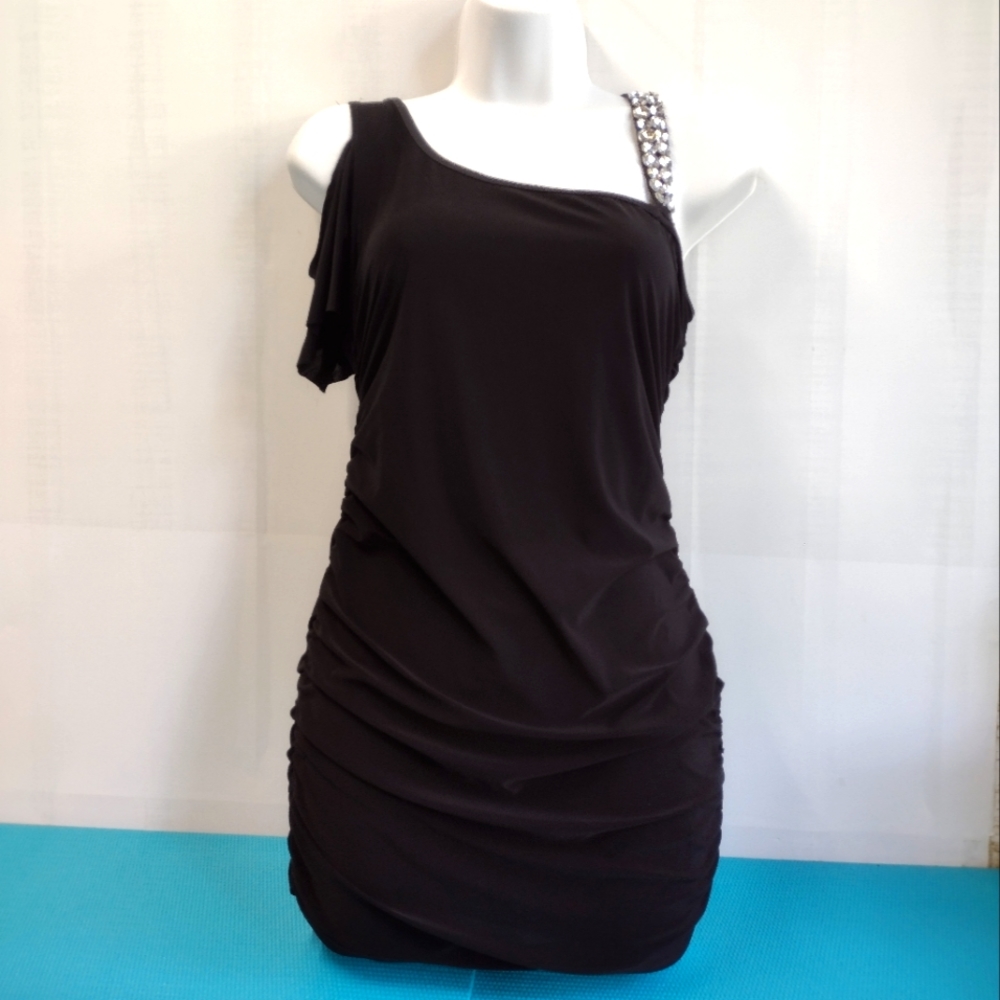 NEW Carpe Diem One Shoulder Ruched Party Mini Dress Size M